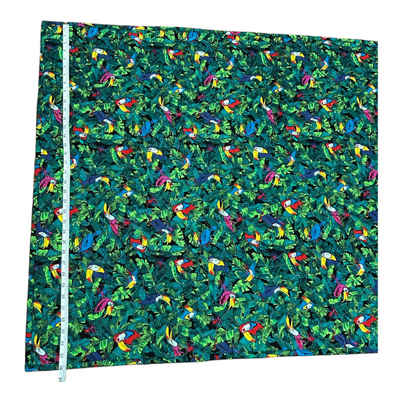 Hanmade Quilted Throw Tucan Bird Quilt Blanket 36" x 48" Tropical Forest - Picture 7 of 16